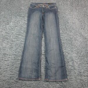 Lawman Western Jeans Womens 7 Denim Bootcut Horseshoe Embellished 30x33*